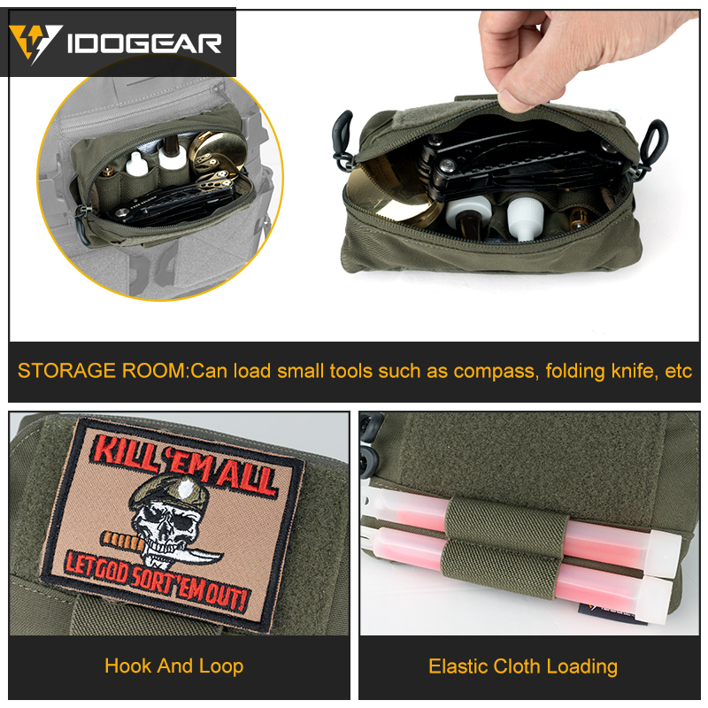 IDOGEAR Tactical Dump Drop Pouches Utility Tool Bag for Tactical Vest Tactical medical kit Mini Admin Pouch 35103-IDOGEAR INDUSTRIAL