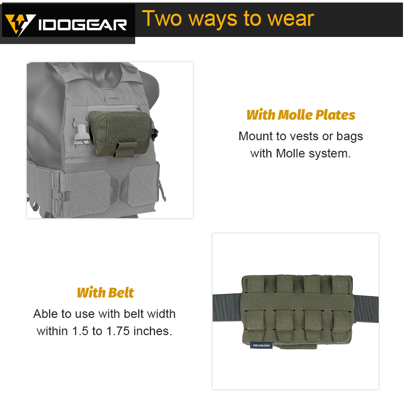 IDOGEAR Tactical Dump Drop Pouches Utility Tool Bag for Tactical Vest Tactical medical kit Mini Admin Pouch 35103-IDOGEAR INDUSTRIAL