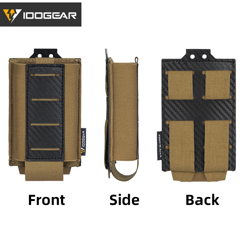 IDOGEAR Tactical 5.56 Single Mag Pouch MOLLE Non-Slip Loop-Wool Quick Draw Camo Magazine Pouch 3591