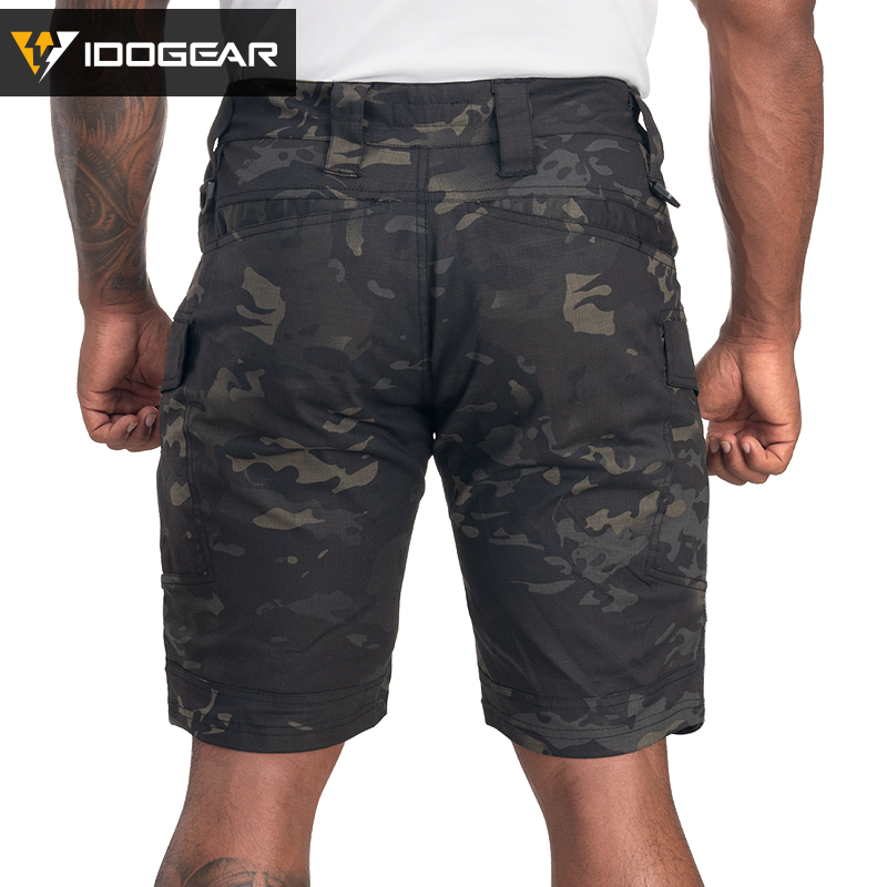 DAKRU Black Cargo Mens Pants Shorts Below Knee Tactical Functional