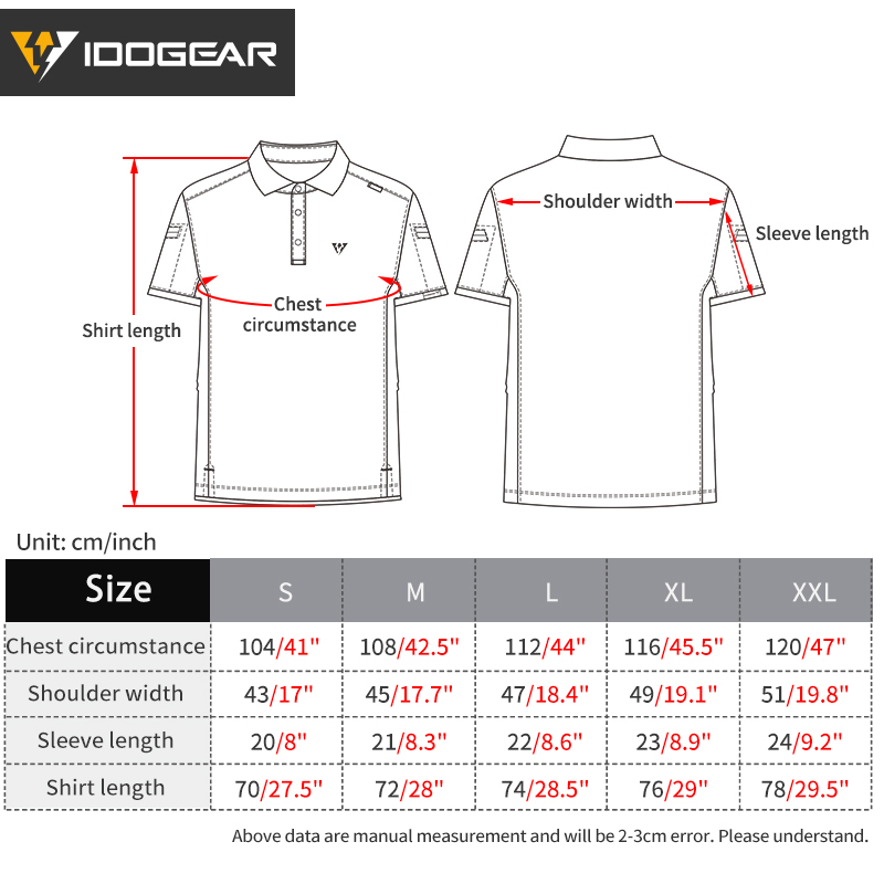IDOGEAR Men's Tactical T-Shirt Short Sleeve Polo Shirt Quick Dry Plain Polo Shirt Breathable Lapel Neck Top 3113-IDOGEAR INDUSTRIAL