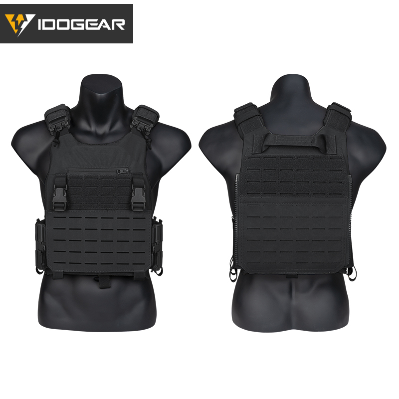 IDOGEAR LSR 500D Tactical Vest Training With Elastic Sides Combat Vest Quick Release Laser Cut Military Plate Carrier 3318-IDOGEAR INDUSTRIAL