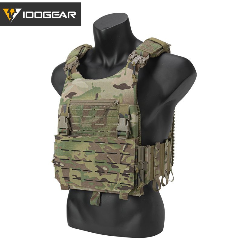 IDOGEAR LSR Tactical Vest Camouflage Training With Elastic Sides Gear Vest Quick Release Laser Cut Plate Carrier 3318-IDOGEAR INDUSTRIAL