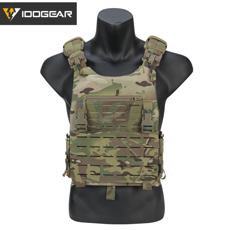 IDOGEAR LSR 500D Tactical Vest Training With Elastic Sides Combat Vest Quick Release Laser Cut Military Plate Carrier 3318-IDOGEAR INDUSTRIAL