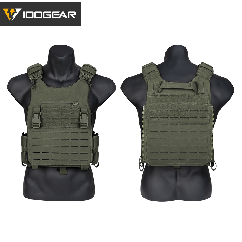 IDOGEAR LSR 500D Tactical Vest Training With Elastic Sides Combat Vest Quick Release Laser Cut Military Plate Carrier 3318-IDOGEAR INDUSTRIAL