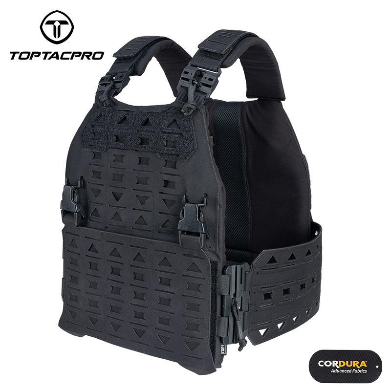 TOPTACPRO Tactical Plate Carrier with 556 Triple Magazine Pouch MOLLE Tactical JKC Vest Military Camouflage Vest Set-IDOGEAR INDUSTRIAL