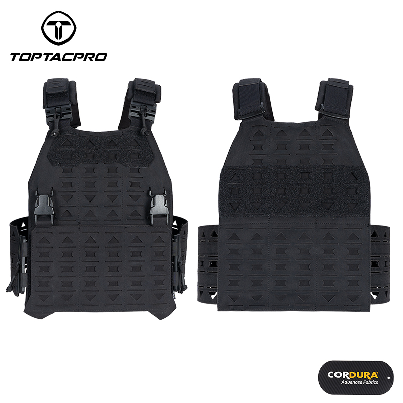 TOPTACPRO Tactical Plate Carrier with 556 Triple Magazine Pouch MOLLE Tactical JKC Vest Military Camouflage Vest Set-IDOGEAR INDUSTRIAL