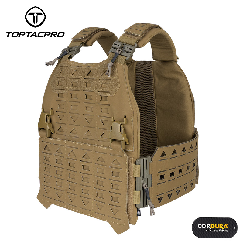 TOPTACPRO Tactical Plate Carrier with 556 Triple Magazine Pouch MOLLE Tactical JKC Vest Military Camouflage Vest Set-IDOGEAR INDUSTRIAL