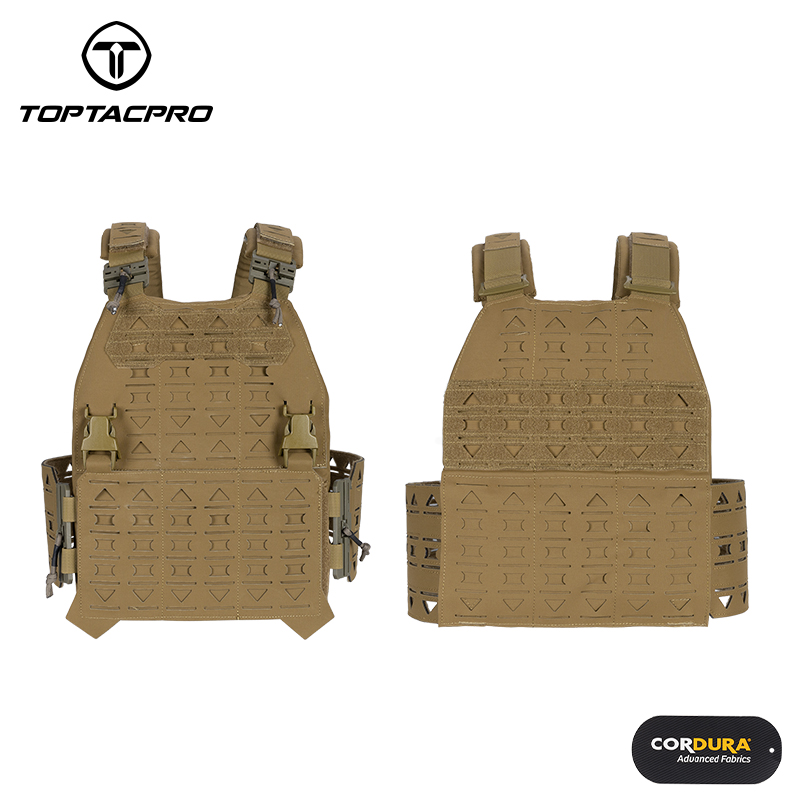 TOPTACPRO Tactical Plate Carrier with 556 Triple Magazine Pouch MOLLE Tactical JKC Vest Military Camouflage Vest Set-IDOGEAR INDUSTRIAL