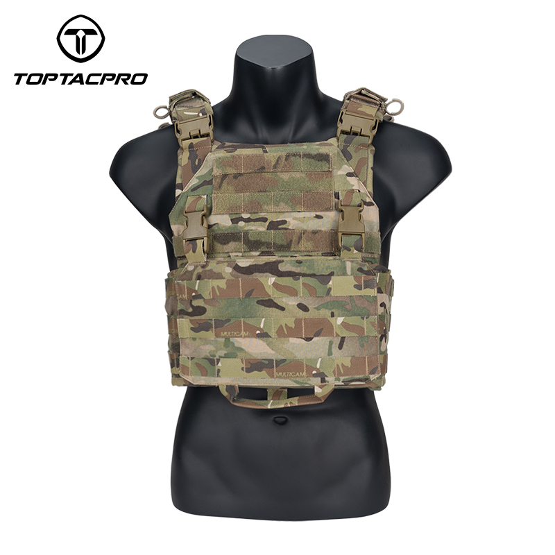 IDOGEAR Tactical Vest with Drop Pouch, Chest Pouch and Triple Mag Pouch  Camouflage Military Quick Release Laser Cut Combat Vest Set