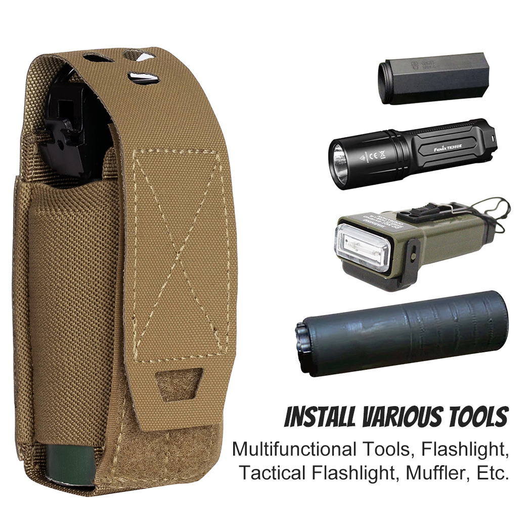 TOPTACPRO Molle Flashlight Holder Magazine Pouch Tactical Pouches Flashbang Pouch Portable Multiuse Tool Pouches 8502-IDOGEAR INDUSTRIAL