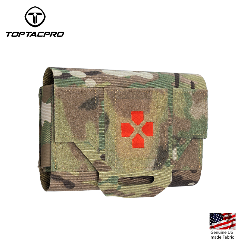 TOPTACPRO Tactical Micro Med kit Medical Pouch Tourniquet Holder Survival Molle First Aid Kits Storage Quick Release 8519