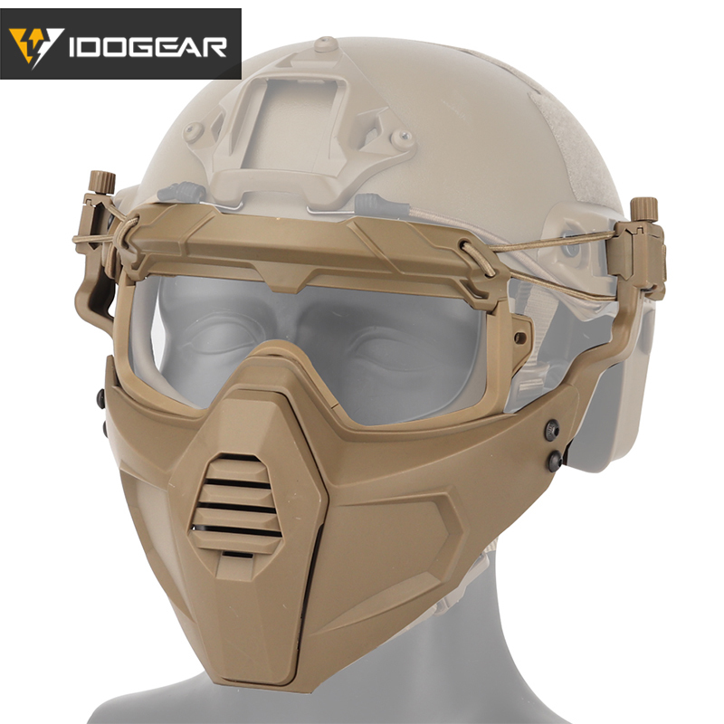 IDOGEAR Tactical Half Face Mask & Tactical Goggle Set For OC Style Helmet Rail Sports Accessories 6604-IDOGEAR INDUSTRIAL