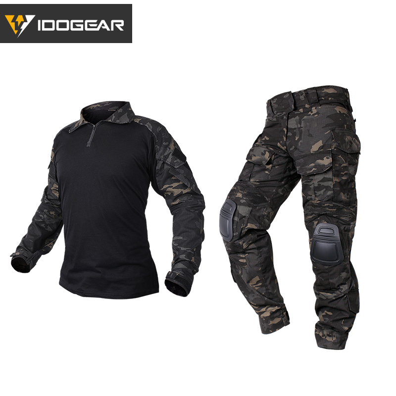 IDOGEAR Tactical G3 Combat Suit Shirt & Pants Knee Pads Update Ver Camo Airsoft Military Combat Uniform 3001-IDOGEAR INDUSTRIAL