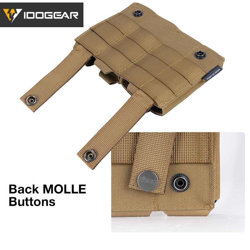 IDOGEAR Tactical Triple Mag Pouch Mag Carrier 9mm 5.56 Molle Pouch Laser Cut Design 3586-IDOGEAR INDUSTRIAL