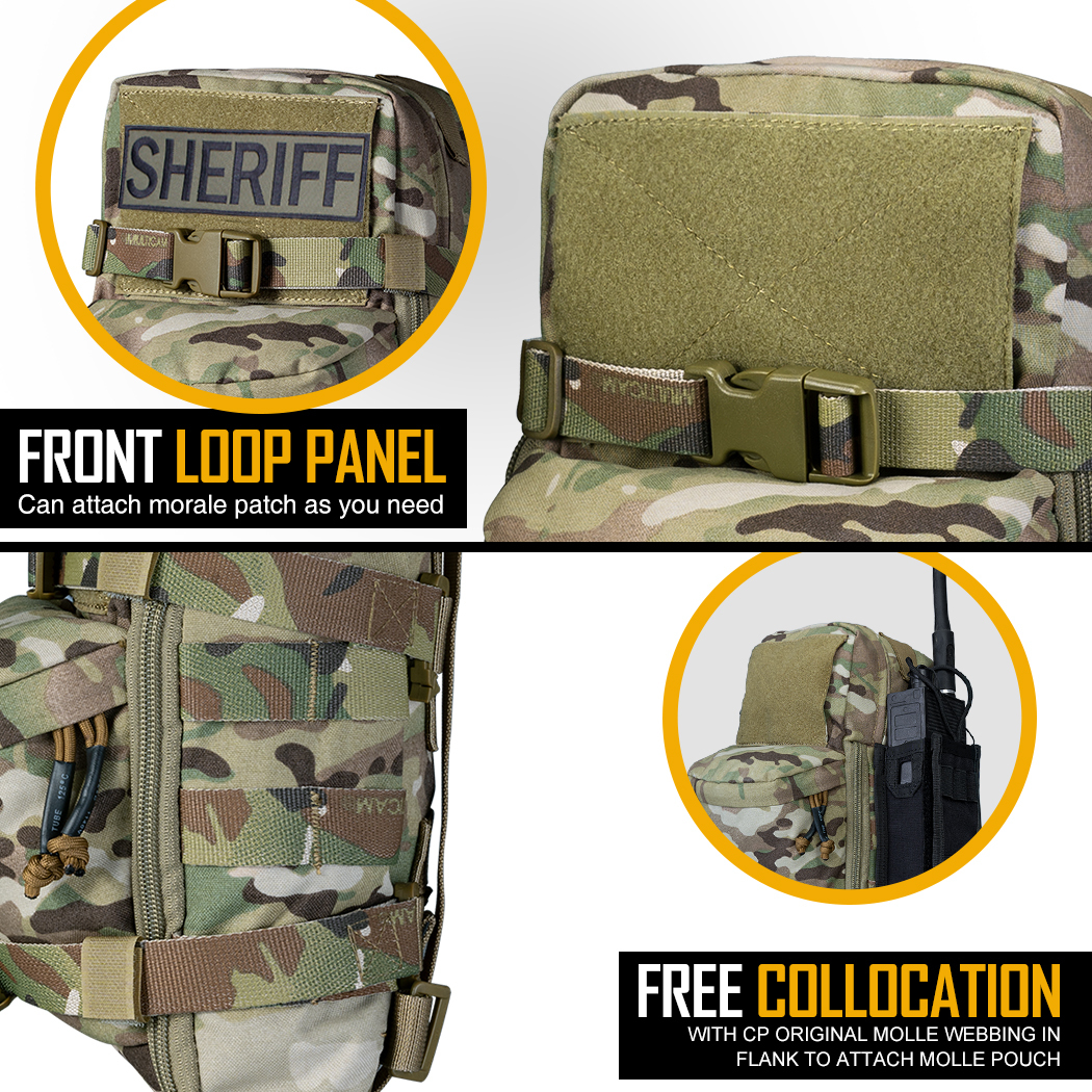 IDOGEAR Tactical MOLLE Hydration Pack Mini Outdoor Water Bladder Carrier Pack for Tactical Vest Backpack 3530-IDOGEAR INDUSTRIAL