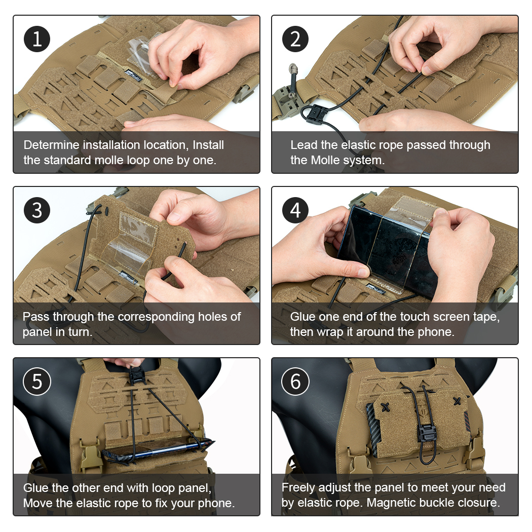 TOPTACPRO Tactical Admin Phone Pouch for Vest MOLLE Plate Carrier Multicam Portable Cell Phone Carrier Holder Quick-release Magnetic Buckle 8512-IDOGEAR INDUSTRIAL