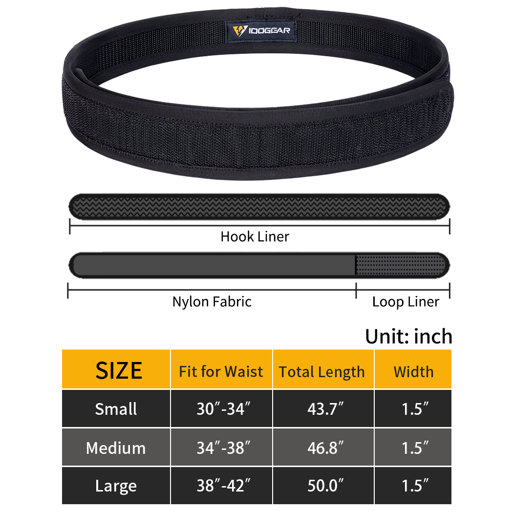 IDOGEAR Hook Liner Inner Belt 1.5" Width for Tactical Duty Belt Gun Belts for Men 3426-IDOGEAR INDUSTRIAL