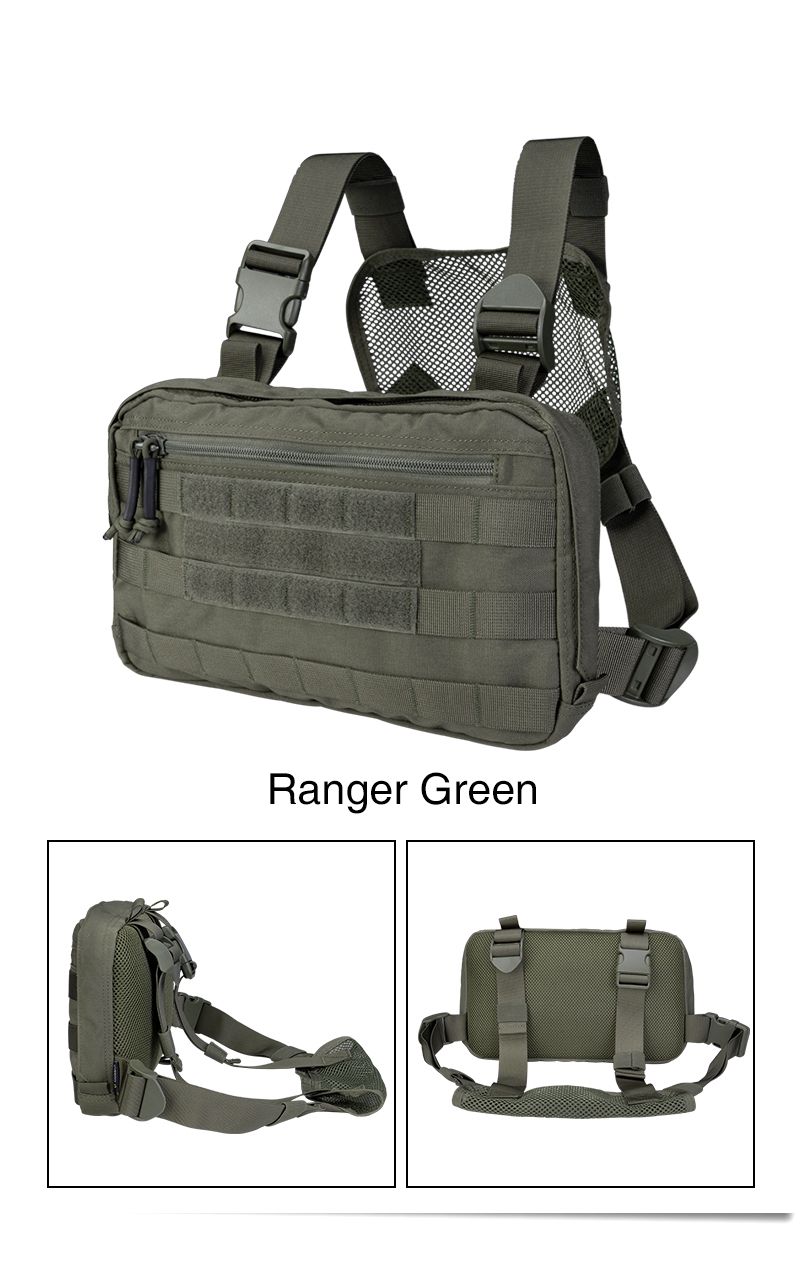 TOPTACPRO Tatcical Chest Rig Bag Chest Recon Bag MOLLE Front Shoulder Strap  Pack