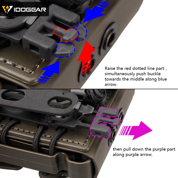 IDOGEAR Magazine Pouch Molle Clip Mag Magazine Pouch Holster Fast Mag Belt Clip plastic Black (1set/2pcs) 3517-IDOGEAR INDUSTRIAL