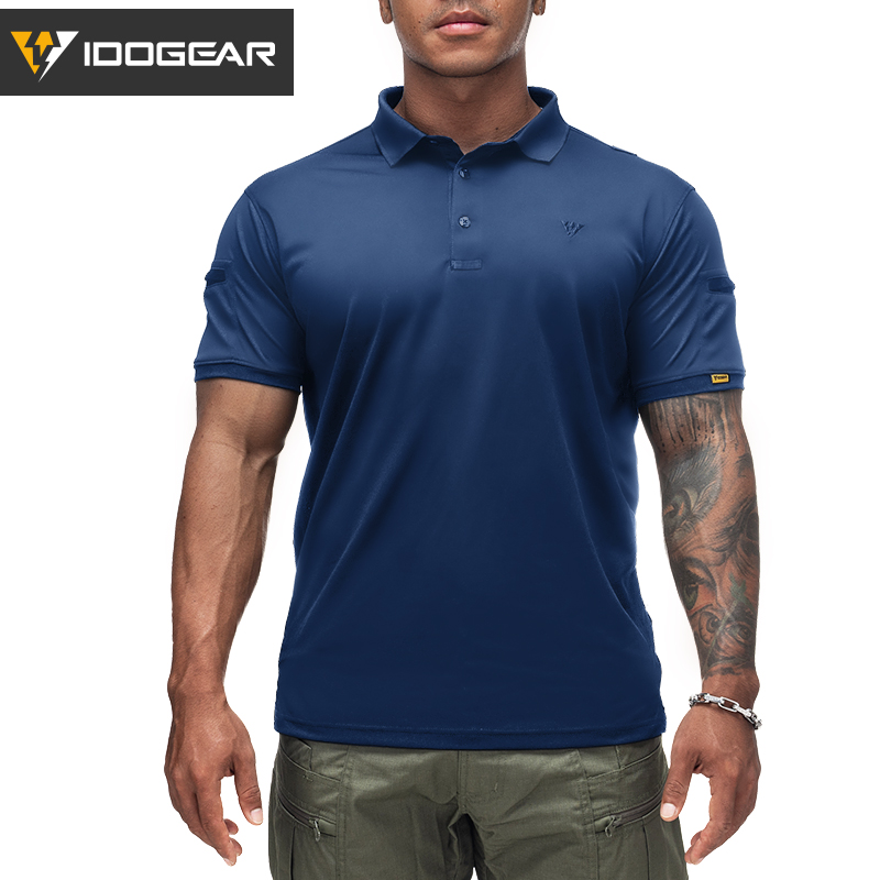 Men's Short Sleeve Tactical Polo Shirts Quick Dry Team Combat Work