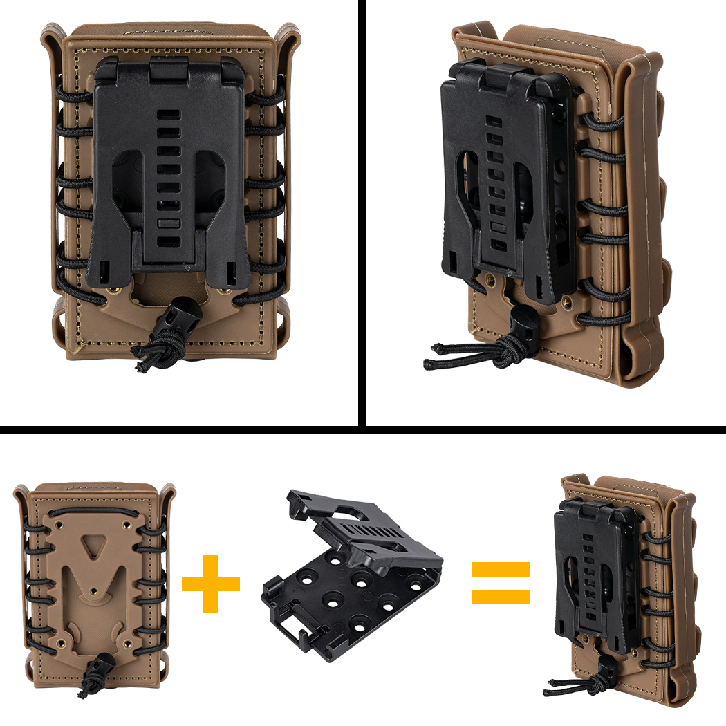 IDOGEAR Mag Pouch Belt Clip Attachment for Rubber/Plastic 5.56 Magazine Pouch Tactical Belt Accessories with Screws Sets 1215-IDOGEAR INDUSTRIAL