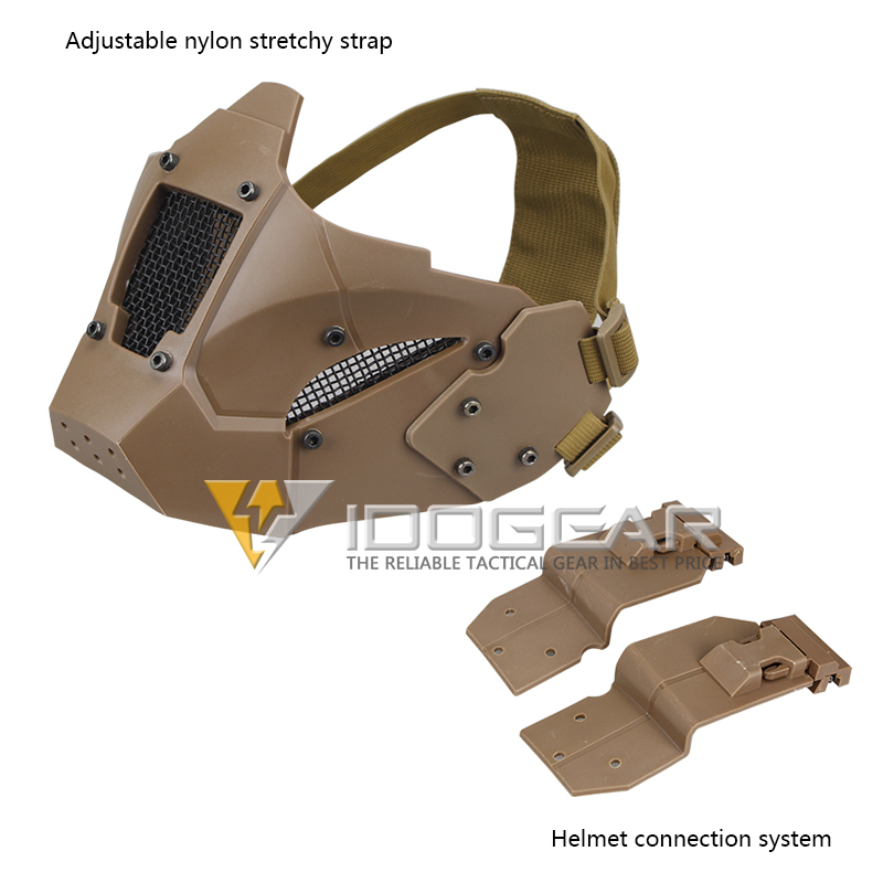 IDOGEAR Half Face Mask Lower Face Steel Mesh Mask Adjustable Flexible Mask 3603-IDOGEAR INDUSTRIAL