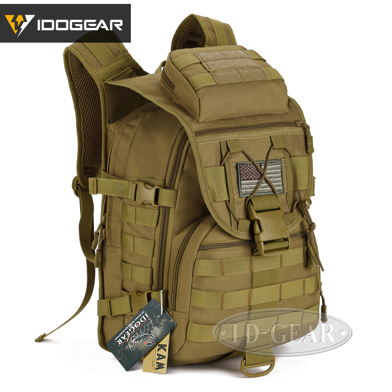 IDOGEAR 40L Tactical Backpack Molle Assault Pack 900D Nylon Water Resistant Travelling Airsoft Backpacks 3504-IDOGEAR INDUSTRIAL