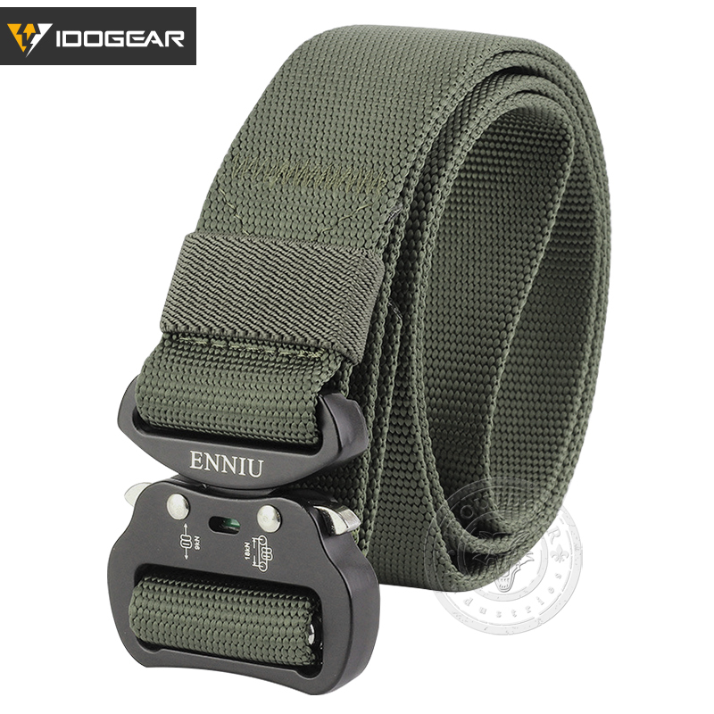 IDOGEAR 1.5 Inch Quick Release Tactical Belt Military Tactical Adjustable Waist Belts Aluminum Buckle Riggers Airsoft Bt3406-IDOGEAR INDUSTRIAL