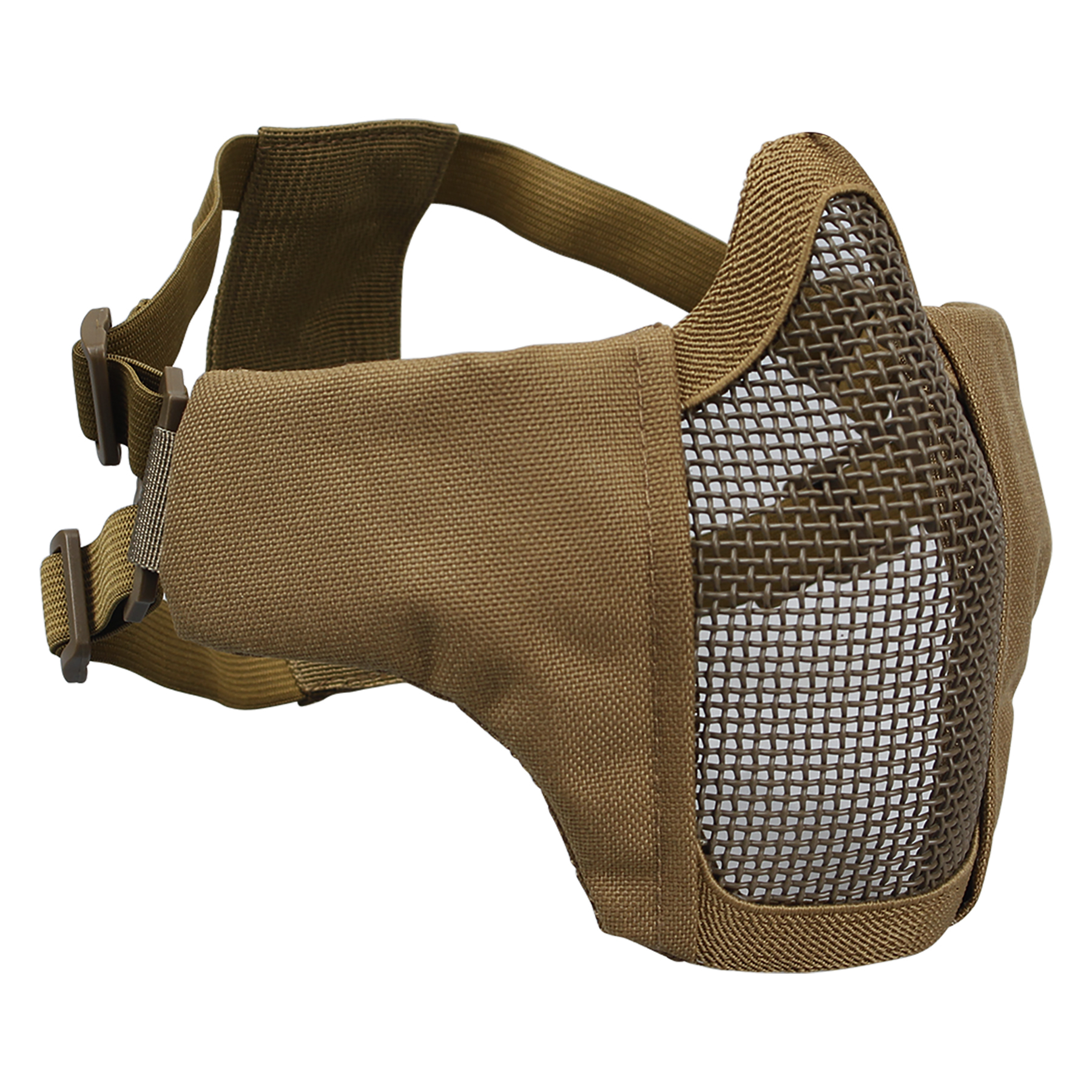 IDOGEAR Tactical Face Masks Adjustable Half Face Mask Steel Mesh Tacti