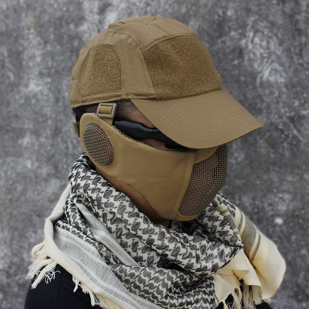 AMAIL setup ベージュ IDOGEAR Face Masks Adjustable Half Face Mask Steel Mesh with