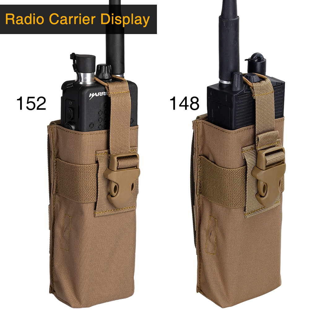 IDOGEAR Tactical Radio Pouch for PRC148/152 Radio Holster Tactical Interphone Storage MOLLE Pouch Hunting 500D Nylon 3552-IDOGEAR INDUSTRIAL