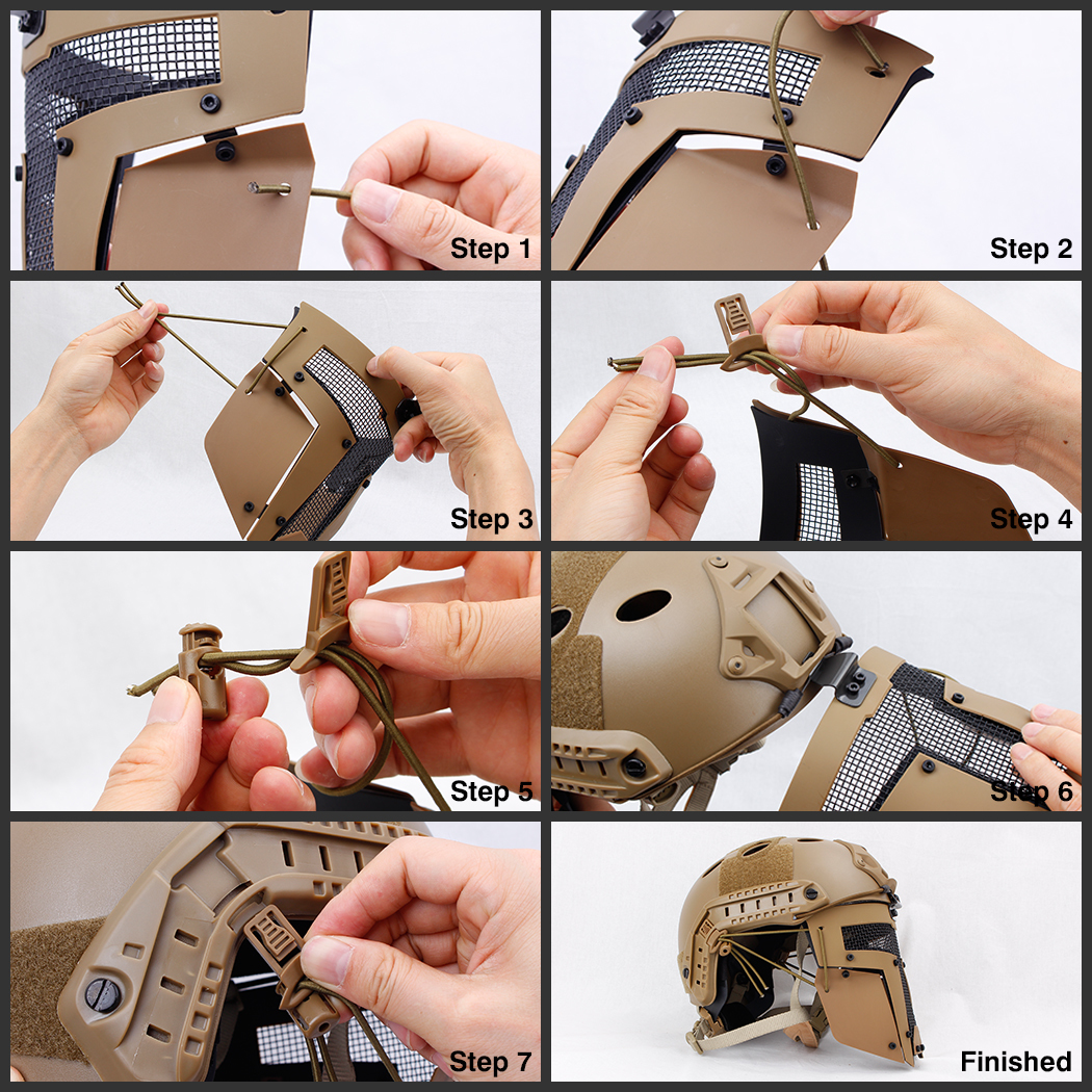 IDOGEAR Full Face Mask Tactical SPT Mesh Mask Fit for Fast Helmet Duty Face Protection 2671-IDOGEAR INDUSTRIAL