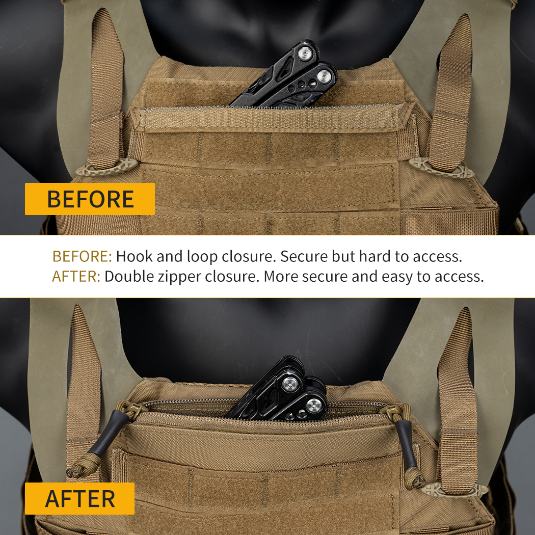 IDOGEAR Zipper Strip Insert for Vest Tactical AVS CPC JPC2.0 Hook and Loop Pocket Accessories Double Zippers 5.9 Inches Length 2 Pack 3943-IDOGEAR INDUSTRIAL