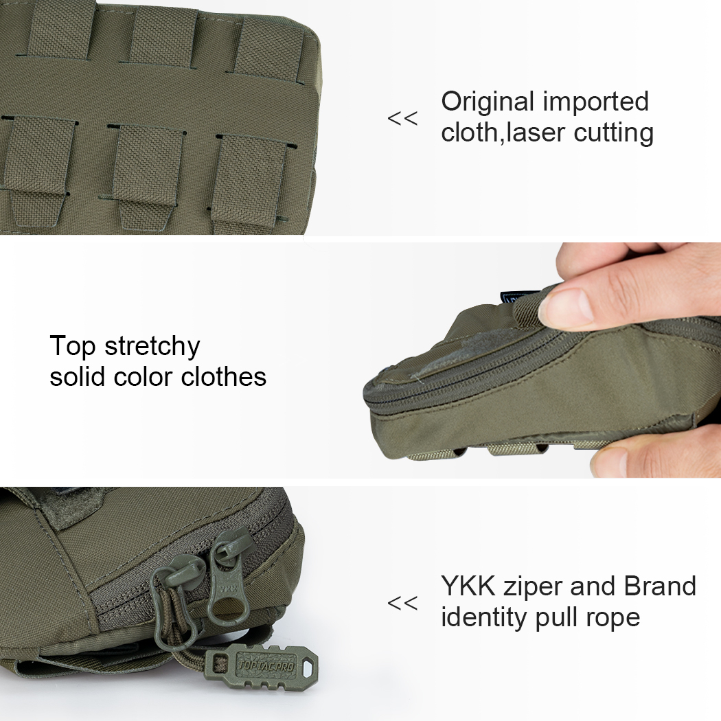 TOPTACPRO Tactical MOLLE Admin Panel Pouch Small Chest Pouch For Tactical Vest JPC2.0 AVS CPC MOLLE System Gun Belt 8510-IDOGEAR INDUSTRIAL