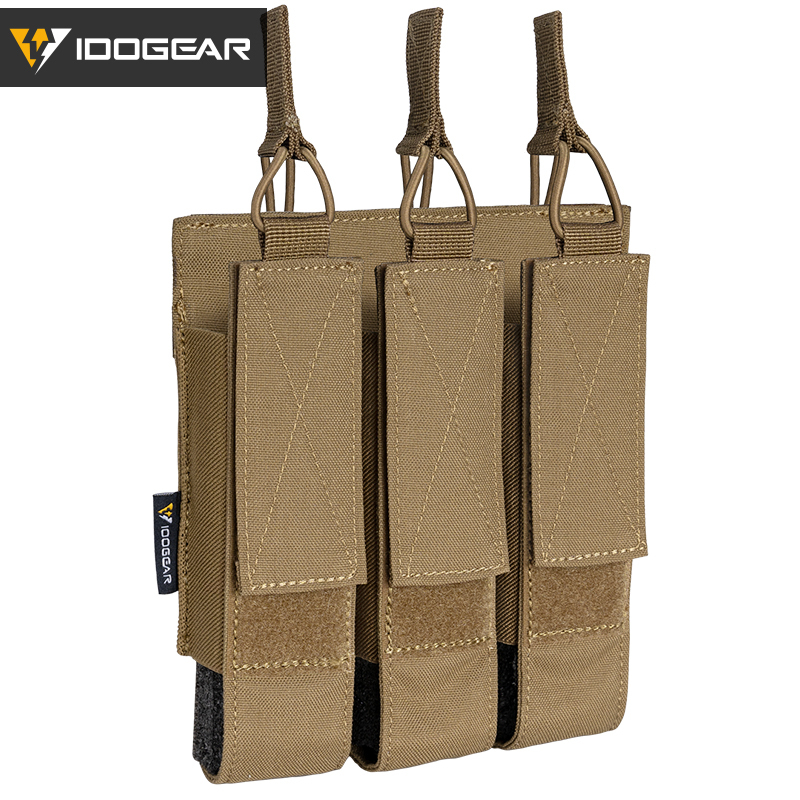 IDOGEAR Triple Mag Pouches Tactical Magazine Pouch Molle Open Top Kriss Mag Pouch for MP5 Magazines 3576-IDOGEAR INDUSTRIAL