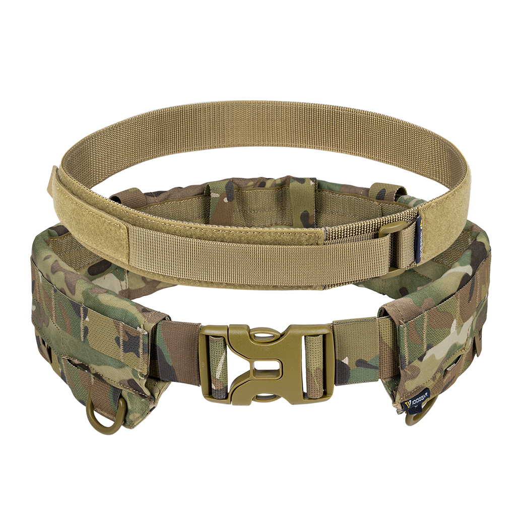 IDOGEAR Tactical Belt MOLLE Military Belt Modular Rigger's Belt Adjustable  Combat Belt With Inner Belt And Outer Belt Set Medium Multicam Black