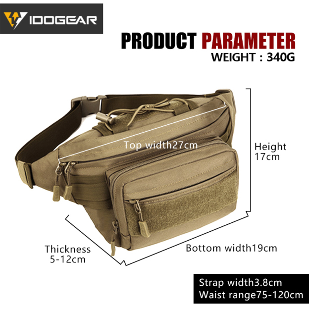 IDOGEAR Tactical Fanny Pack Waist Bag Camo Waist Pack Gear Tactical Pouch 3544-IDOGEAR INDUSTRIAL