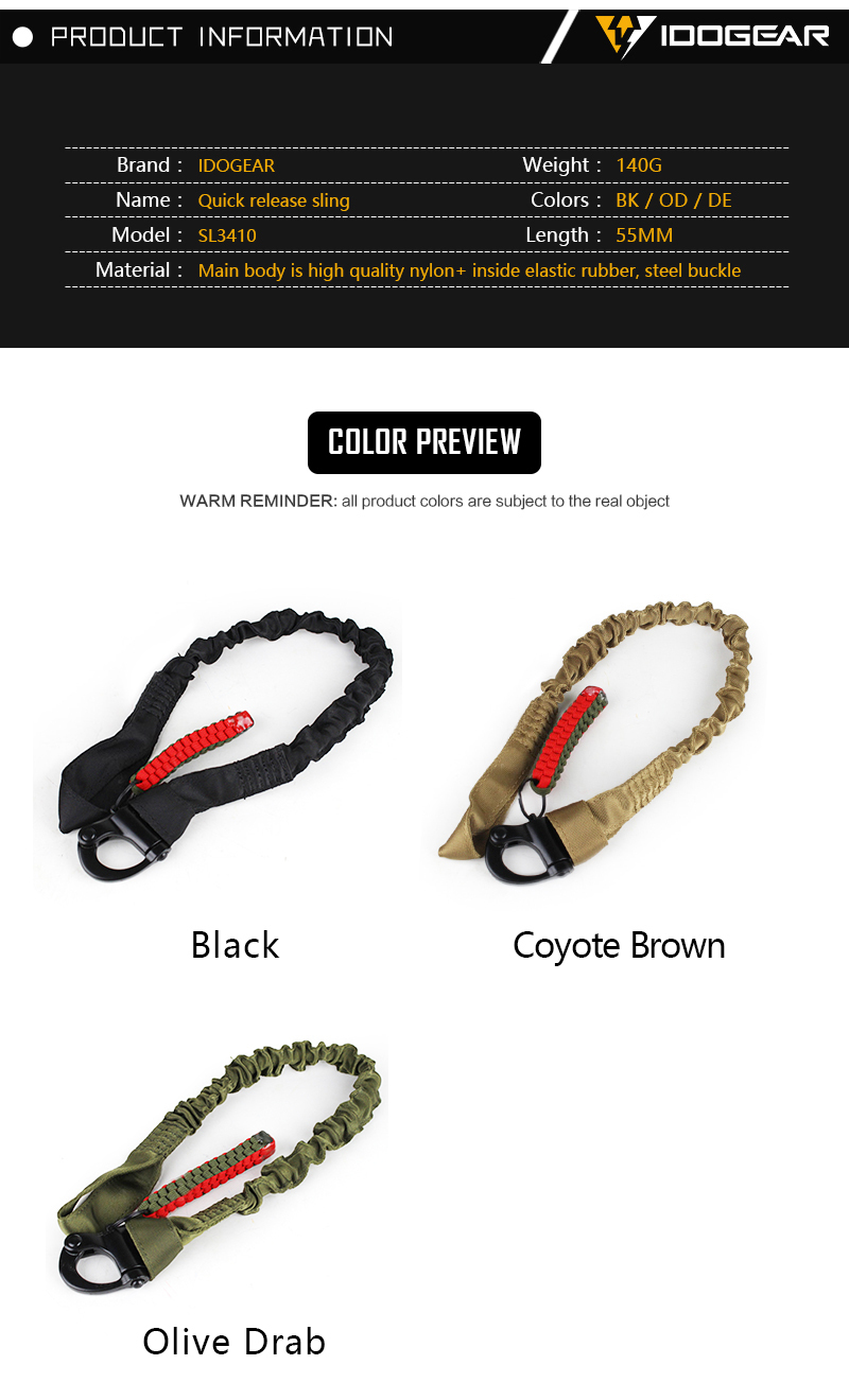 IDOGEAR Tactical Quick Release Opslaan Sling Lanyard Gear Tactical Accessoires 3410-IDOGEAR INDUSTRIAL
