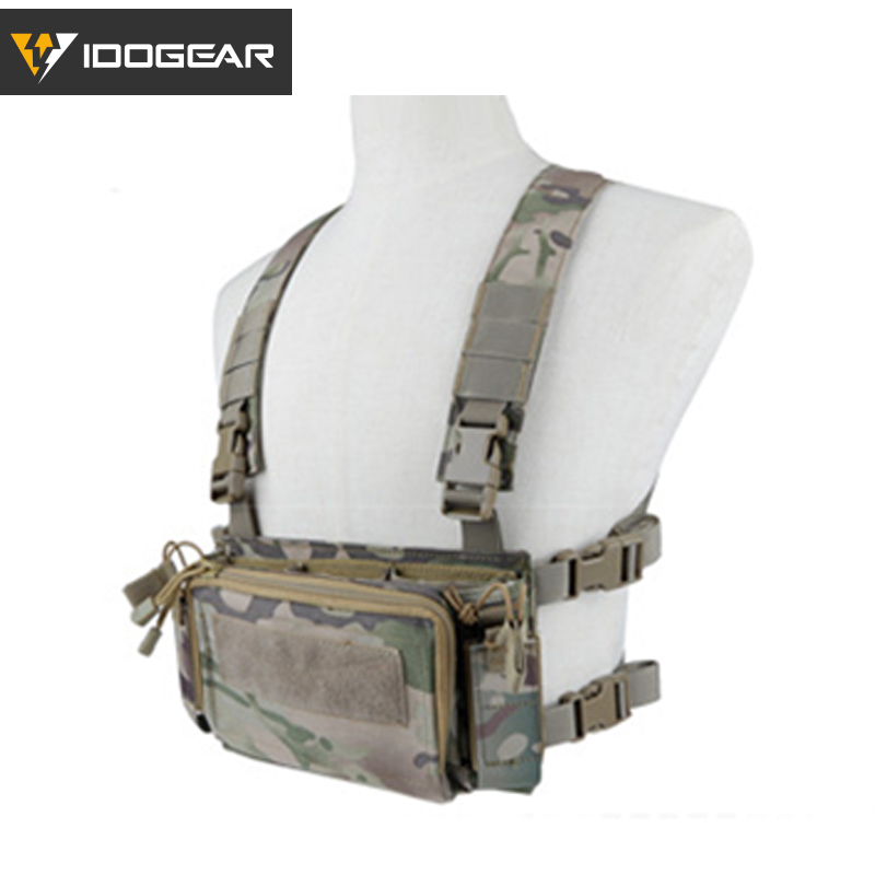 IDOGEAR Modular Tactical Chest Rig Multi-function Vest Lightweight With Mag Pouch Airsoft Gear 3308-IDOGEAR INDUSTRIAL