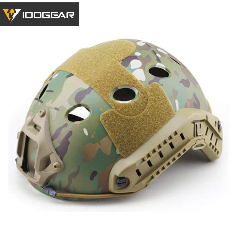 IDOGEAR Tactical Fast Helmet CP Style AF Helmet w/ Shroud Protective Army Camo 