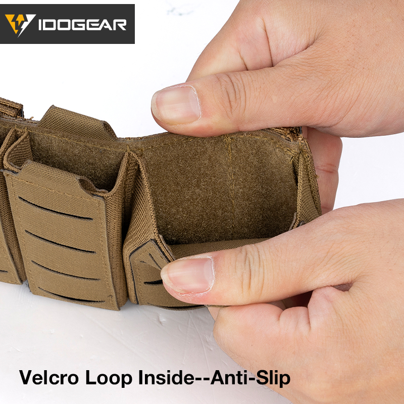 IDOGEAR Tactical Triple Mag Pouch Mag Carrier 9mm 5.56 Molle Pouch Laser Cut Design 3586-IDOGEAR INDUSTRIAL