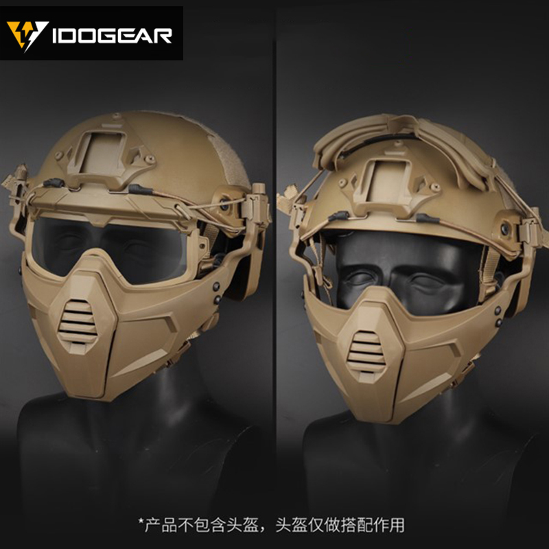 IDOGEAR Tactical Half Face Mask & Tactical Goggle Set For OC Style Helmet Rail Sports Accessories 6604-IDOGEAR INDUSTRIAL