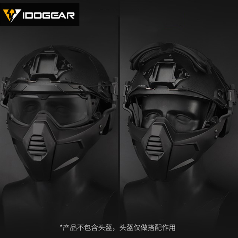 IDOGEAR Tactical Half Face Mask & Tactical Goggle Set For OC Style Helmet Rail Sports Accessories 6604-IDOGEAR INDUSTRIAL
