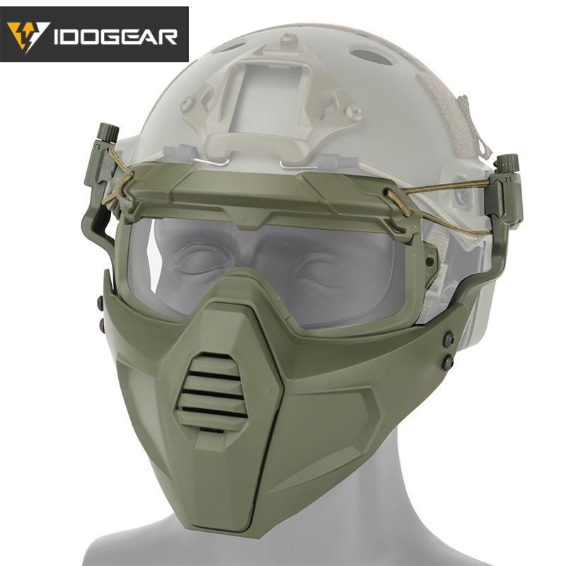 IDOGEAR Tactical Half Face Mask & Tactical Goggle Set For OC Style Helmet Rail Sports Accessories 6604-IDOGEAR INDUSTRIAL