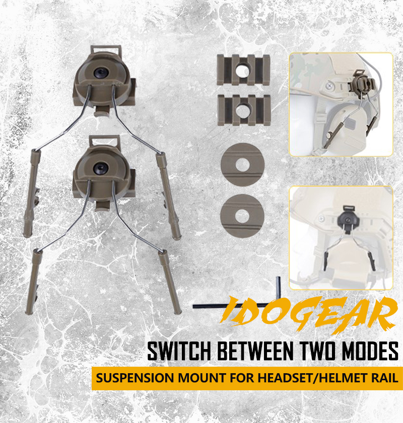 Idogear Tactical Helm Rail Adapter Set Peltor Ops-Core Helm Arc Rail Fast Helm Accessoires 3811-IDOGEAR INDUSTRIAL