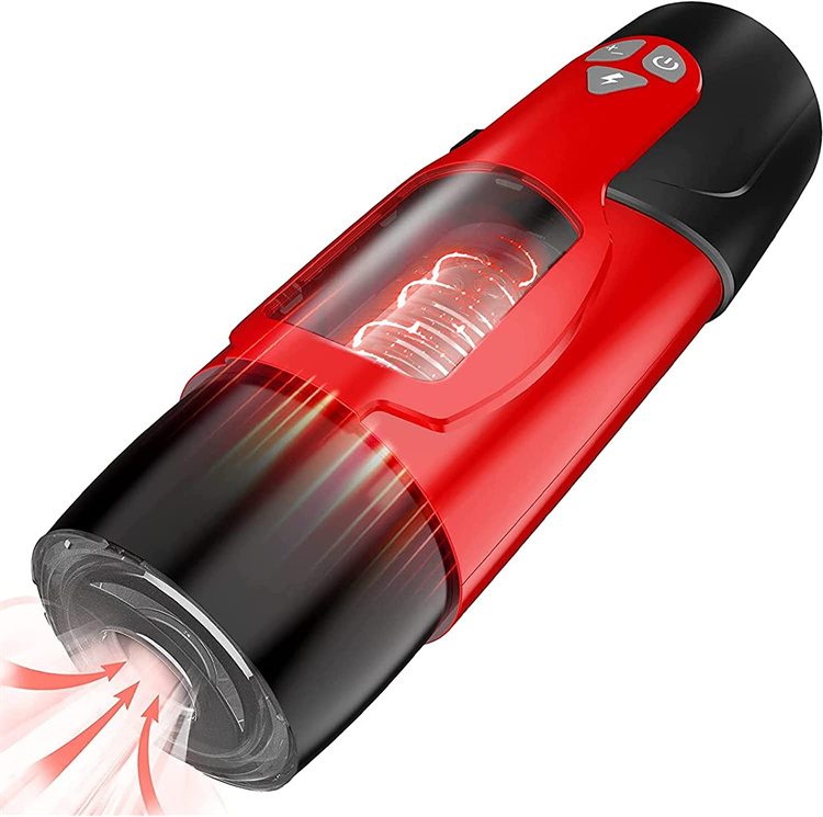 Red Male Masturbators Cup with 7 Thrusting & Rotating Modes 