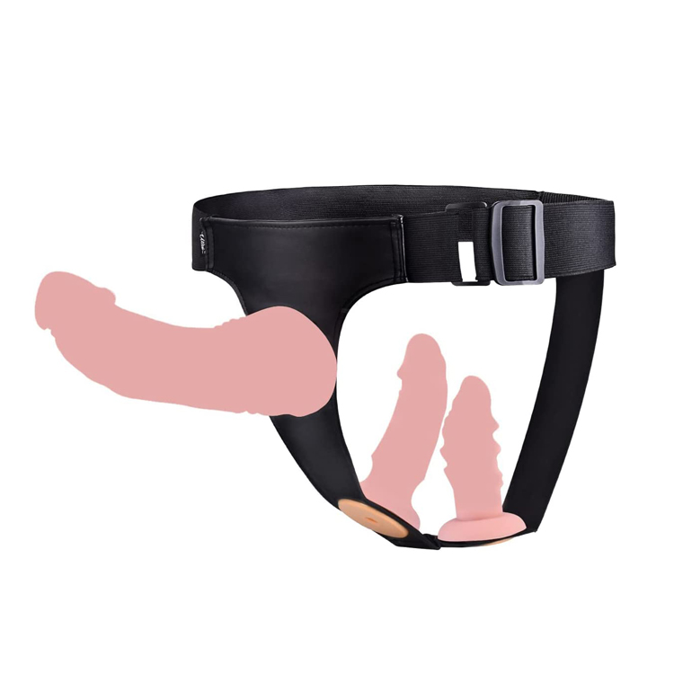 Strap-on Dildo 3 Removeable Silicone Dildos,Hollow Strap-on Set Dildo Pants