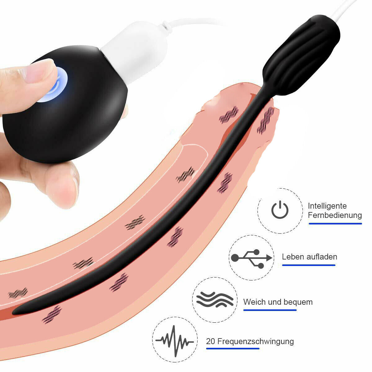 Urethral Penis Plug Male Vibrator Penis Training Masturbator