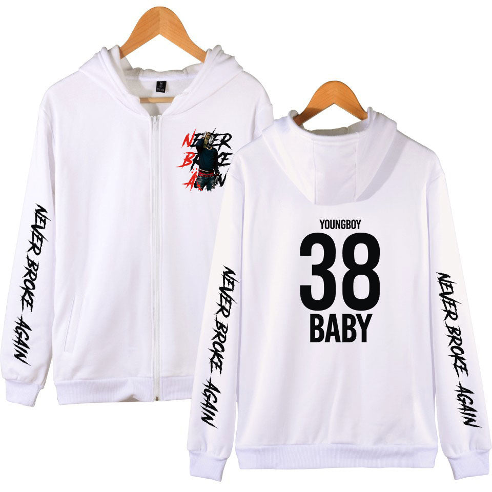 Nba YoungBoy Full-zip Hoodie 38 Baby Merch Never Broke Again Men & Womens Sweatshirt-mortick